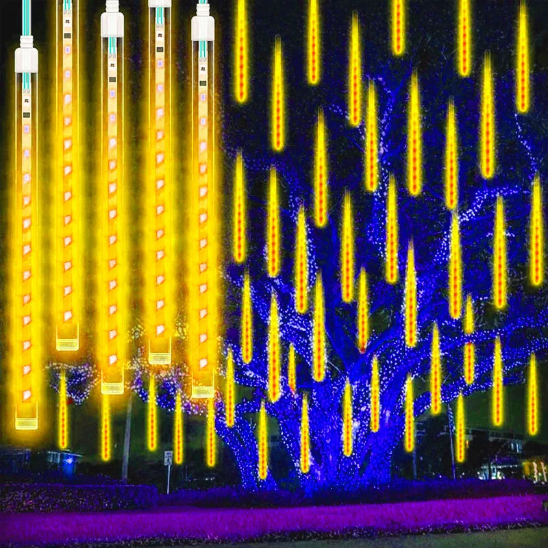 Luces LED Meteorito para Jardín – Iluminación Navideña Impermeable