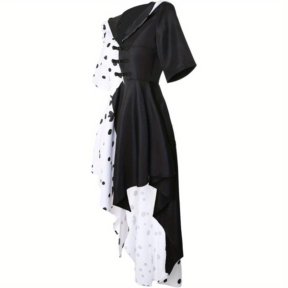 Vestido Disfraz Halloween Mujer - Dálmata Asimétrico Capucha