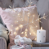 Decoración Navideña Copo de Nieve LED – Colgante Luminoso Blanco Cálido 50 cm