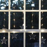 Luces de Ventana Estrella LED – Decoración Navideña con Brillo Blanco Cálido