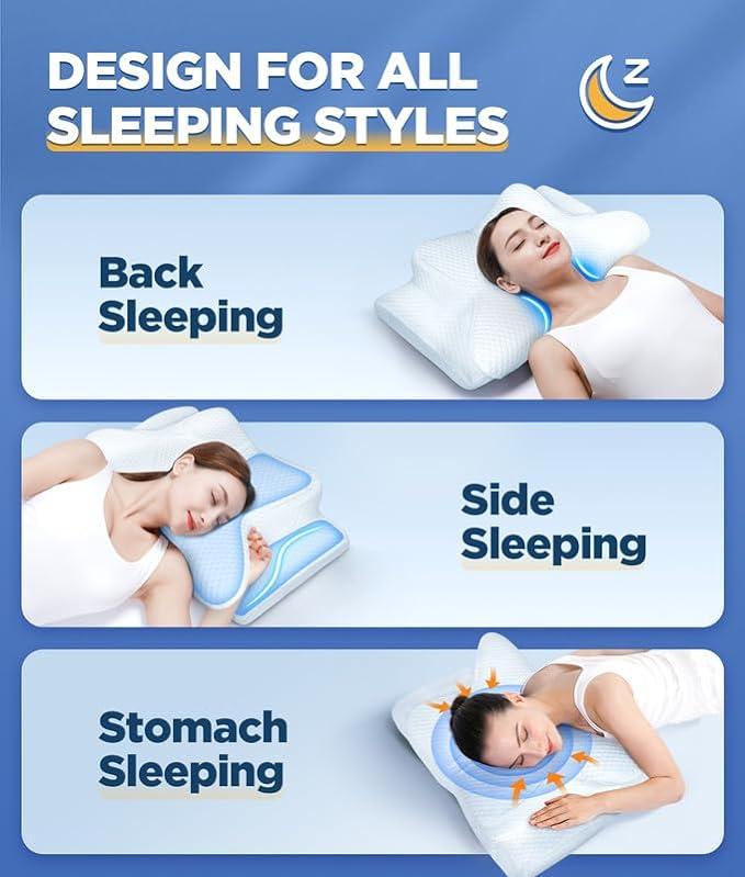 CozyRest Almohada Viscoelástica Cuello - Soporte Ergonómico - Alivio Cervical