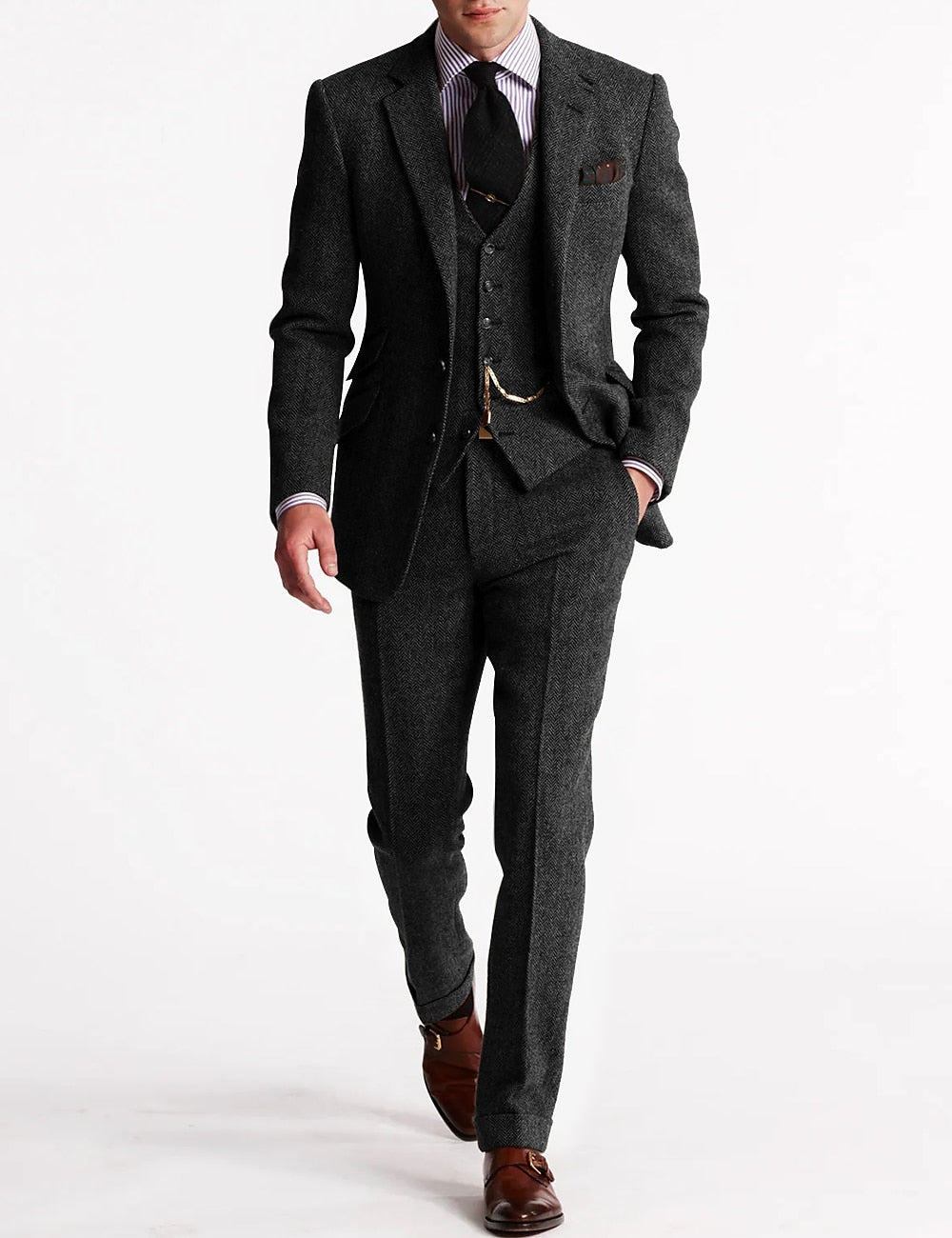 Traje Retro Vintage de 3 Piezas para Hombre