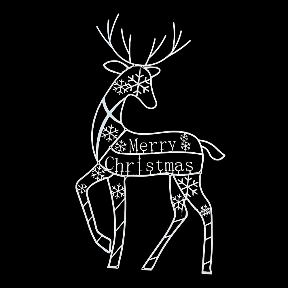 Decoración Navideña Renos y Trineo LED – Exhibición Festiva Iluminada Exterior