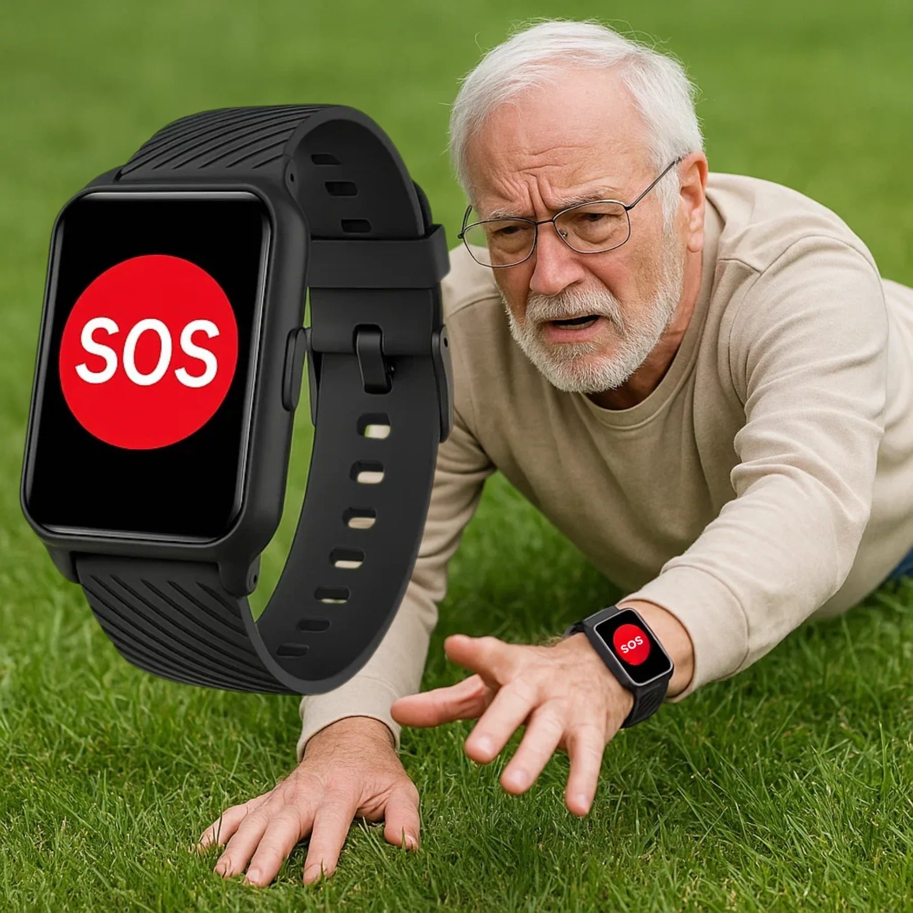 Reloj Inteligente SOS con Detección de Caídas para Mayores