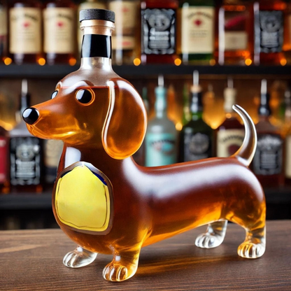 Decantador de Whisky de Vidrio - Diseño Perro - Elegante