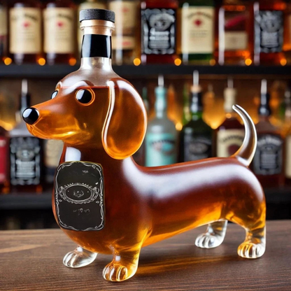 Decantador de Whisky de Vidrio - Diseño Perro - Elegante