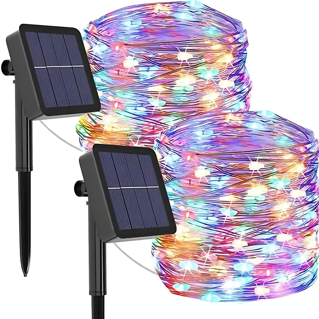 Solarne LED lampki na sznurze – wodoodorna zewnętrzna dekoracja świąteczna