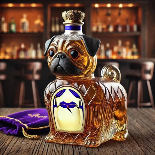 Decantador de Whisky de Vidrio - Diseño Perro - Elegante