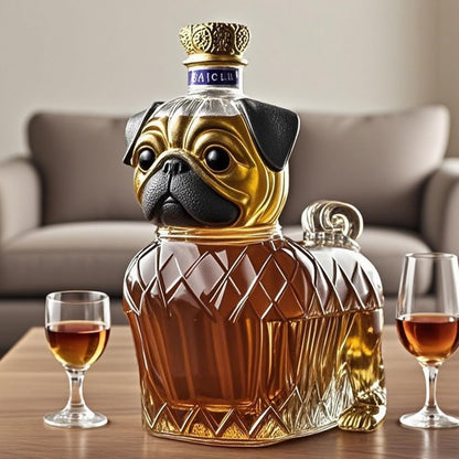 Decantador de Whisky de Vidrio - Diseño Perro - Elegante