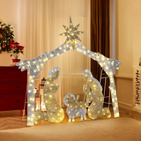 Escena de Natividad para Exteriores – Silueta Navideña Resistente a la Intemperie