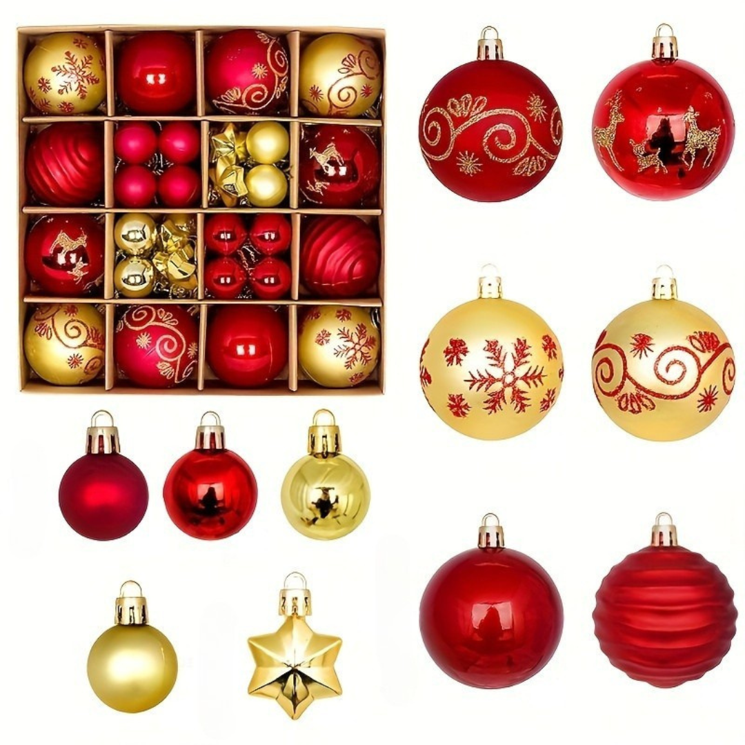 Bolas de Navidad de Plástico Irrompibles – Conjunto de Adornos Elegantes para Árbol