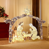 Escena de Natividad para Exteriores – Silueta Navideña Resistente a la Intemperie