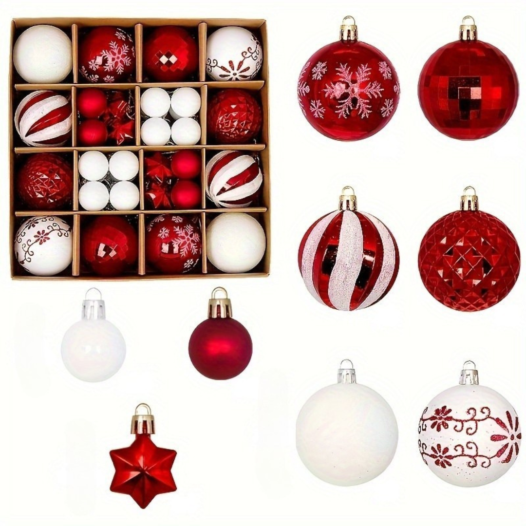Bolas de Navidad de Plástico Irrompibles – Conjunto de Adornos Elegantes para Árbol