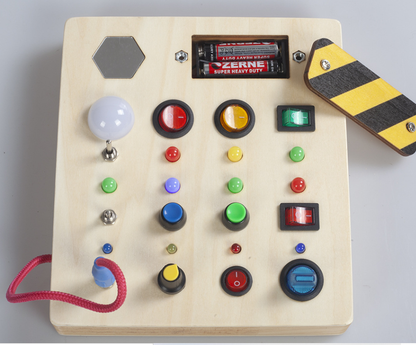 Tablero Montessori Ocupado con Luces e Interruptores
