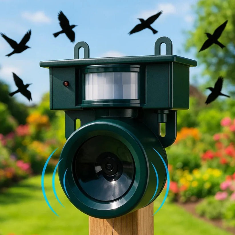 Repelente Solar de Aves con Sensor PIR y Sonido