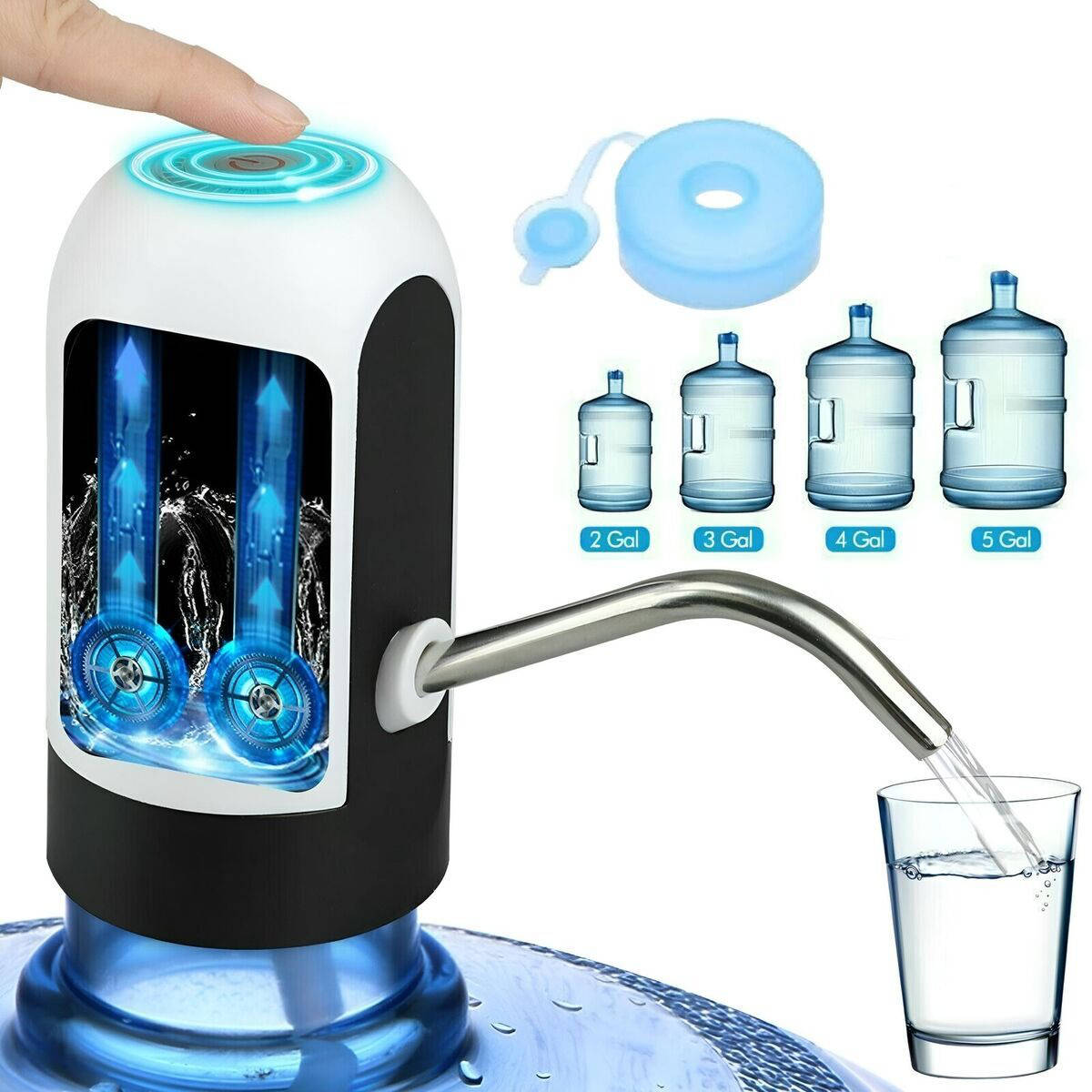 Bomba Eléctrica Recargable para Botellas de Agua