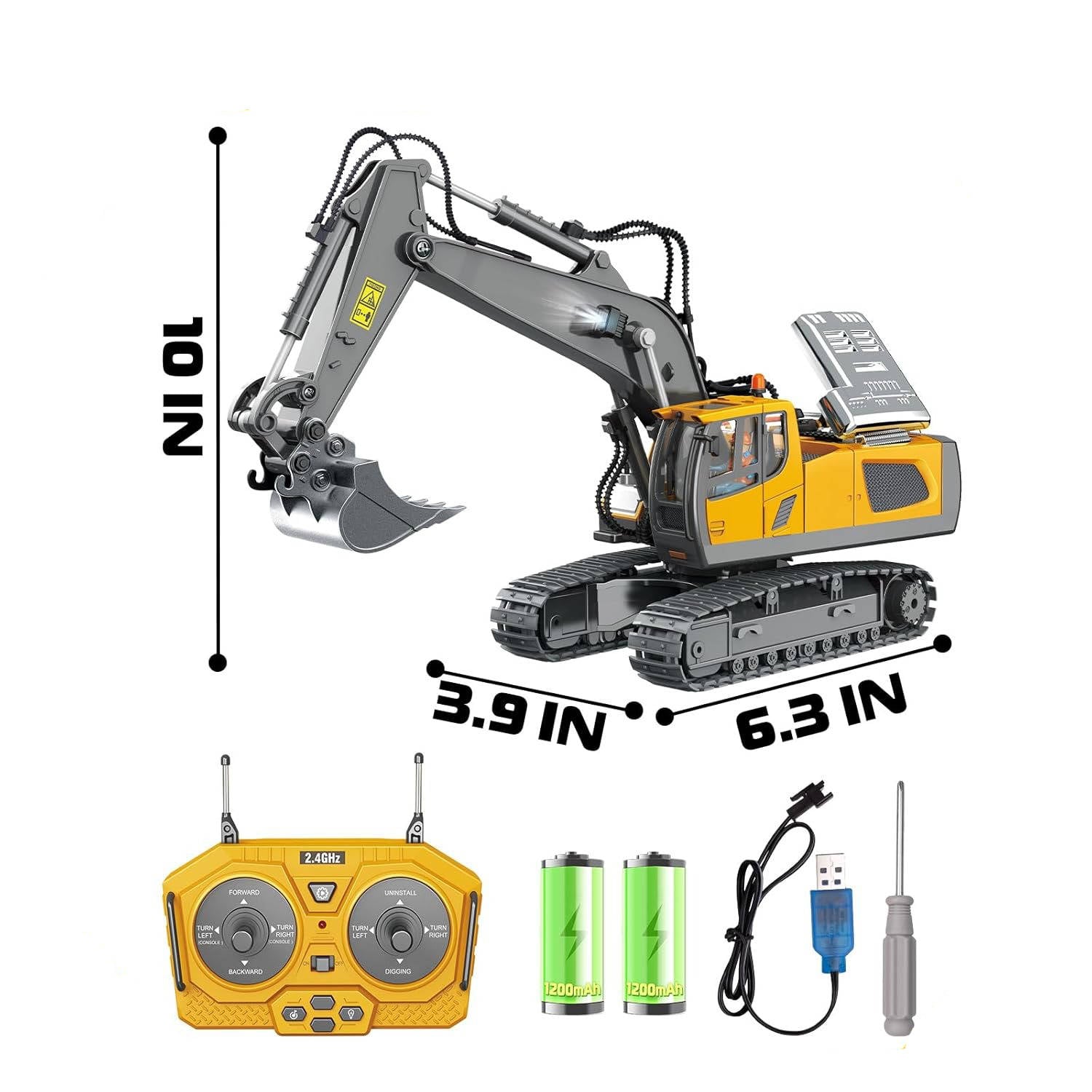 Excavadora Bulldozer Volquete RC 4WD Escala 1:20
