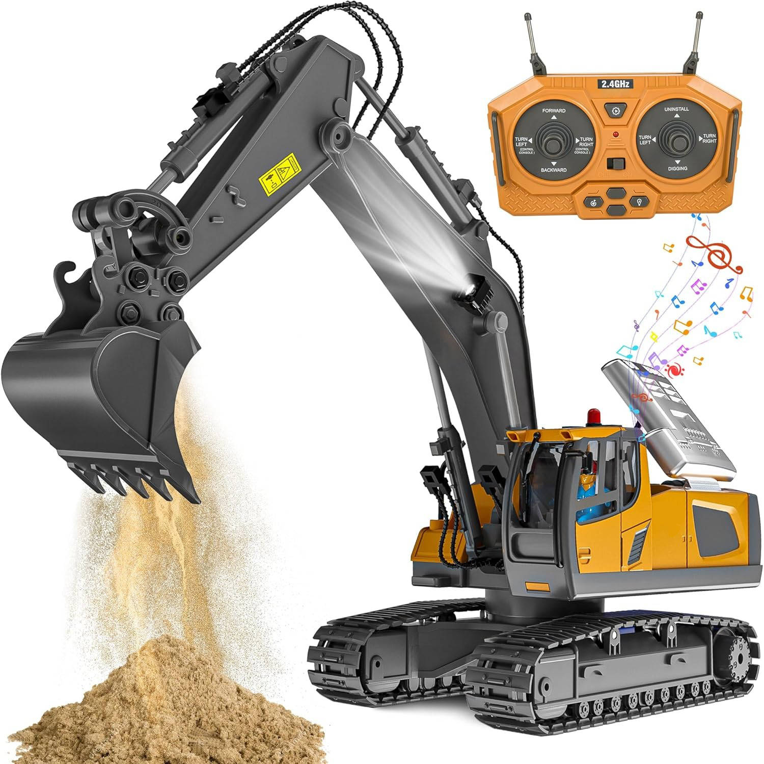 Excavadora Bulldozer Volquete RC 4WD Escala 1:20