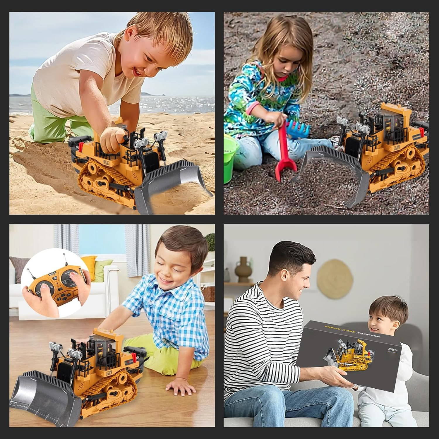 Excavadora Bulldozer Volquete RC 4WD Escala 1:20