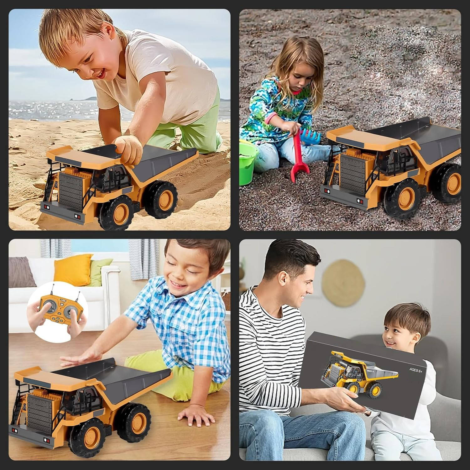 Excavadora Bulldozer Volquete RC 4WD Escala 1:20