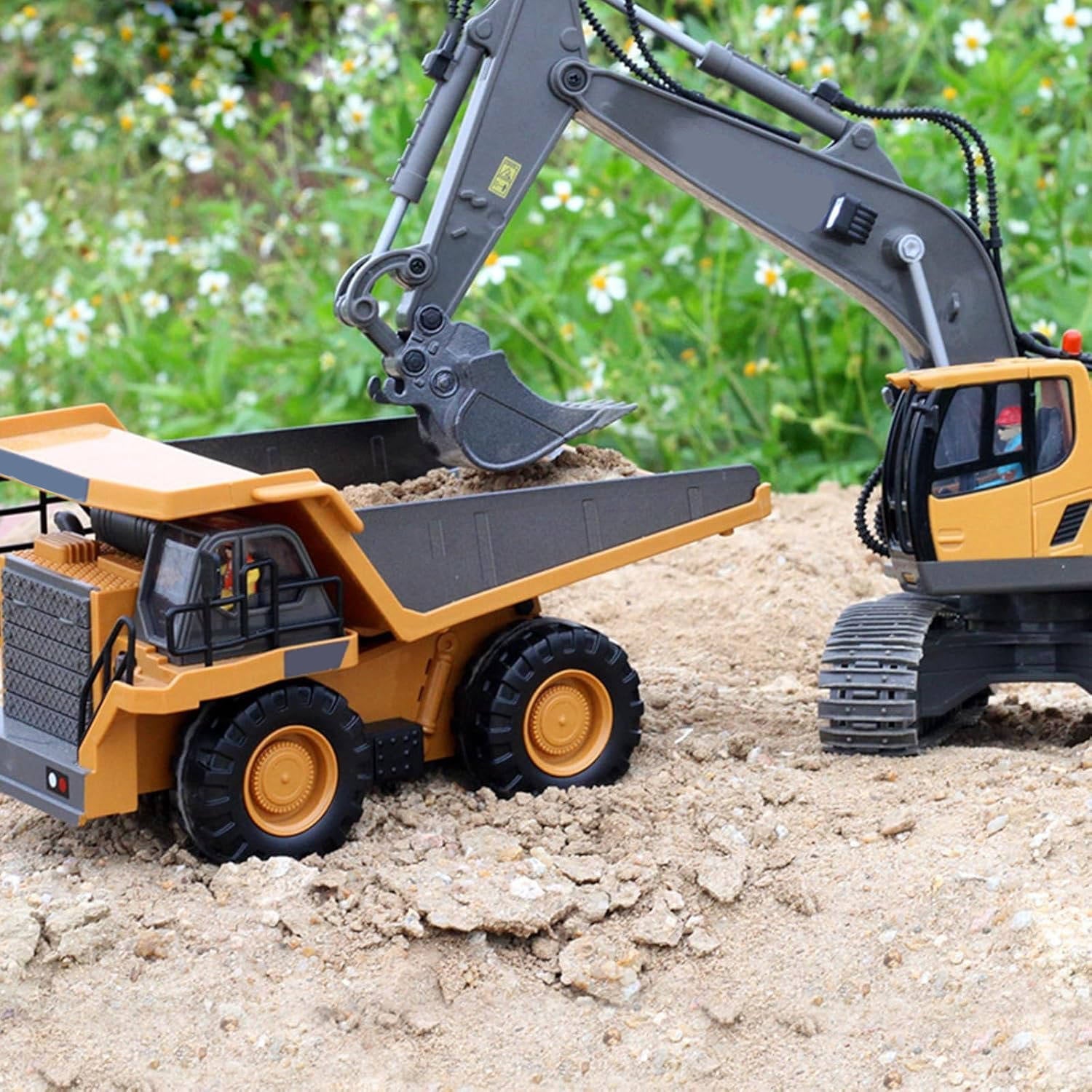 Excavadora Bulldozer Volquete RC 4WD Escala 1:20