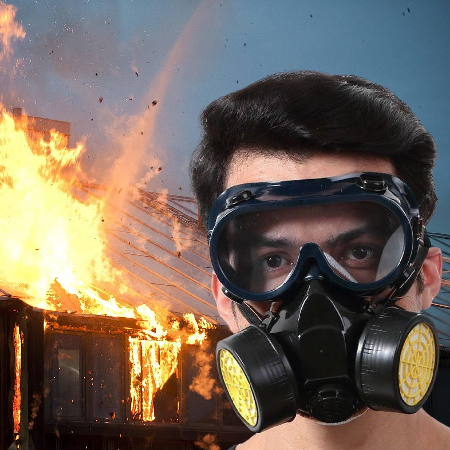 Máscara de Gas con Filtros de Carbón Activado