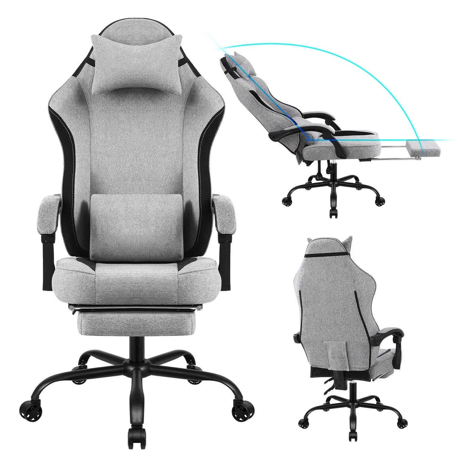 Silla de Juego Ergonómica con Reposapiés Ajustable