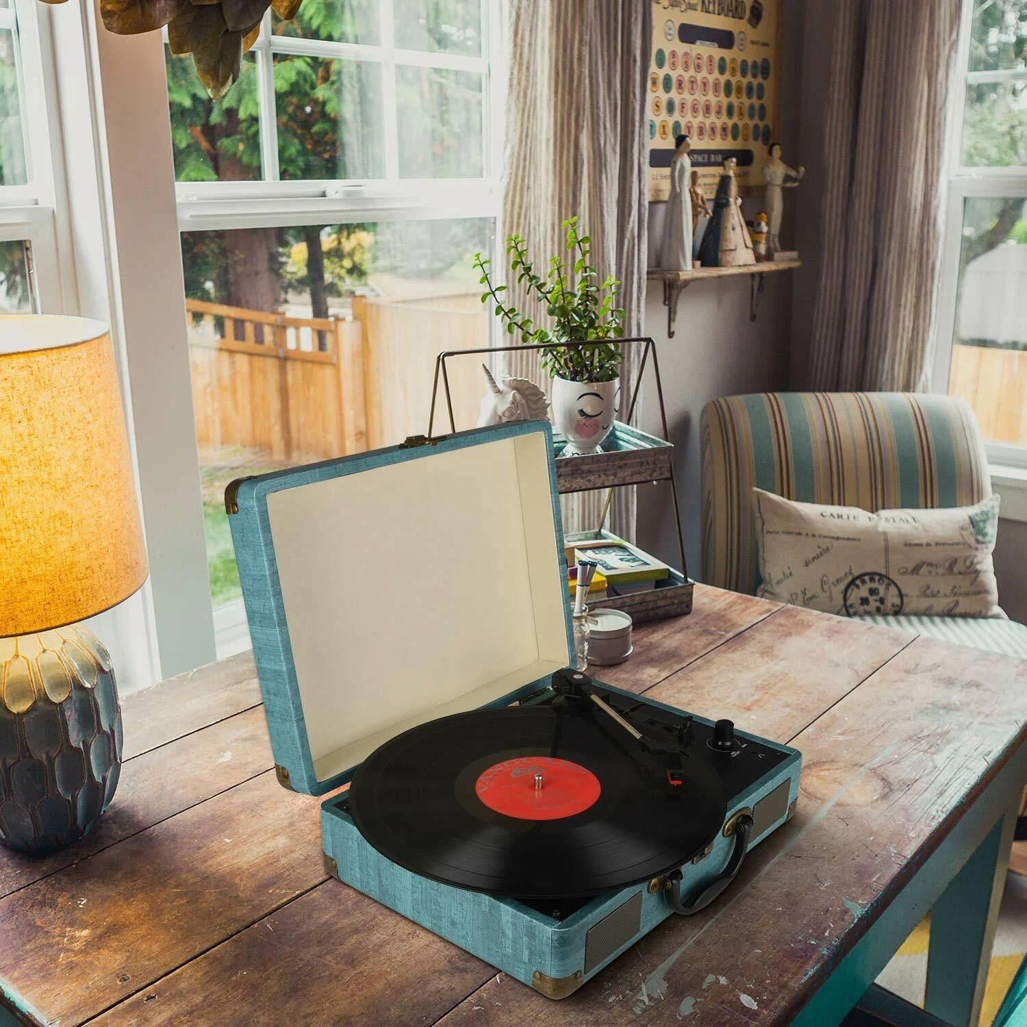 Tocadiscos Vintage Bluetooth 3 Velocidades con Altavoces