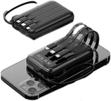 Power Bank 10000mAh Carga Rápida con Cables LED