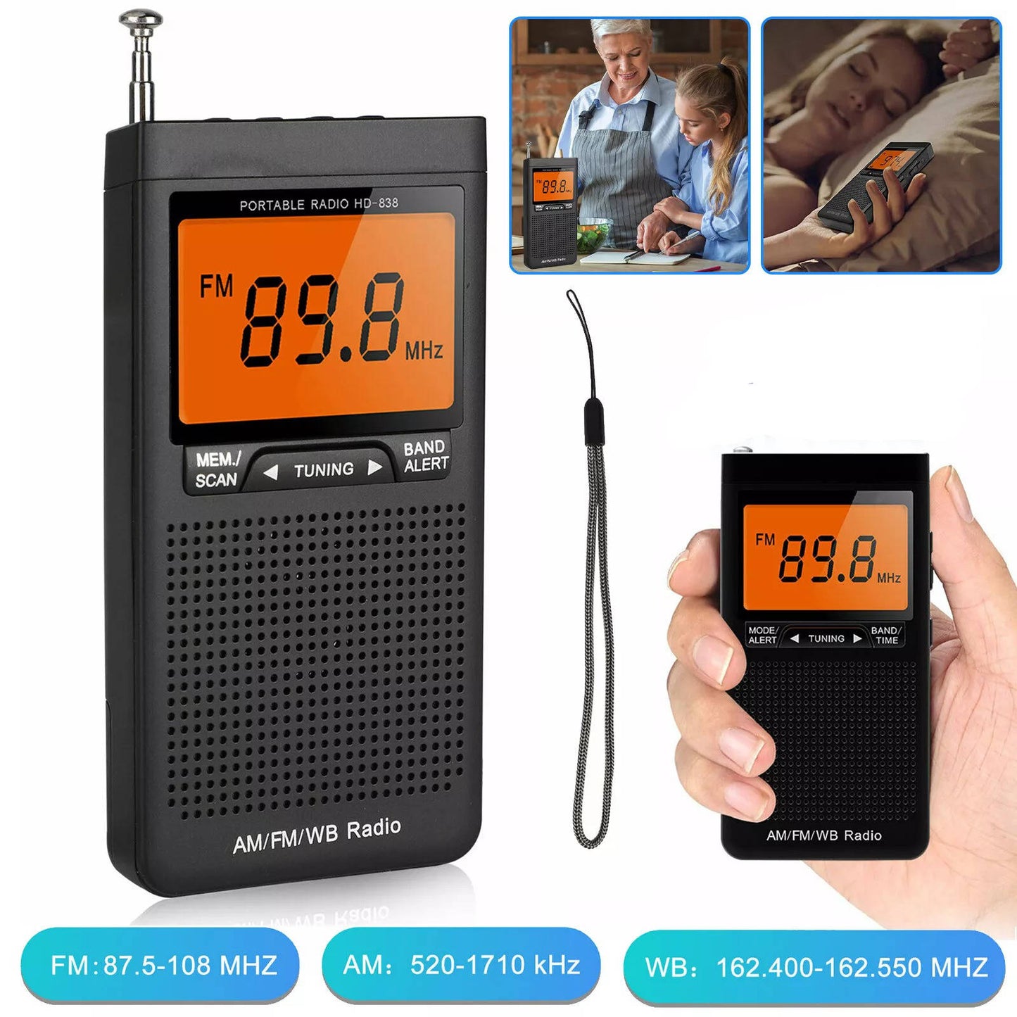 Radios Portátiles de Bolsillo AM FM