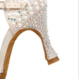 Zapatos de Tacón Alto de Satén con Brillos