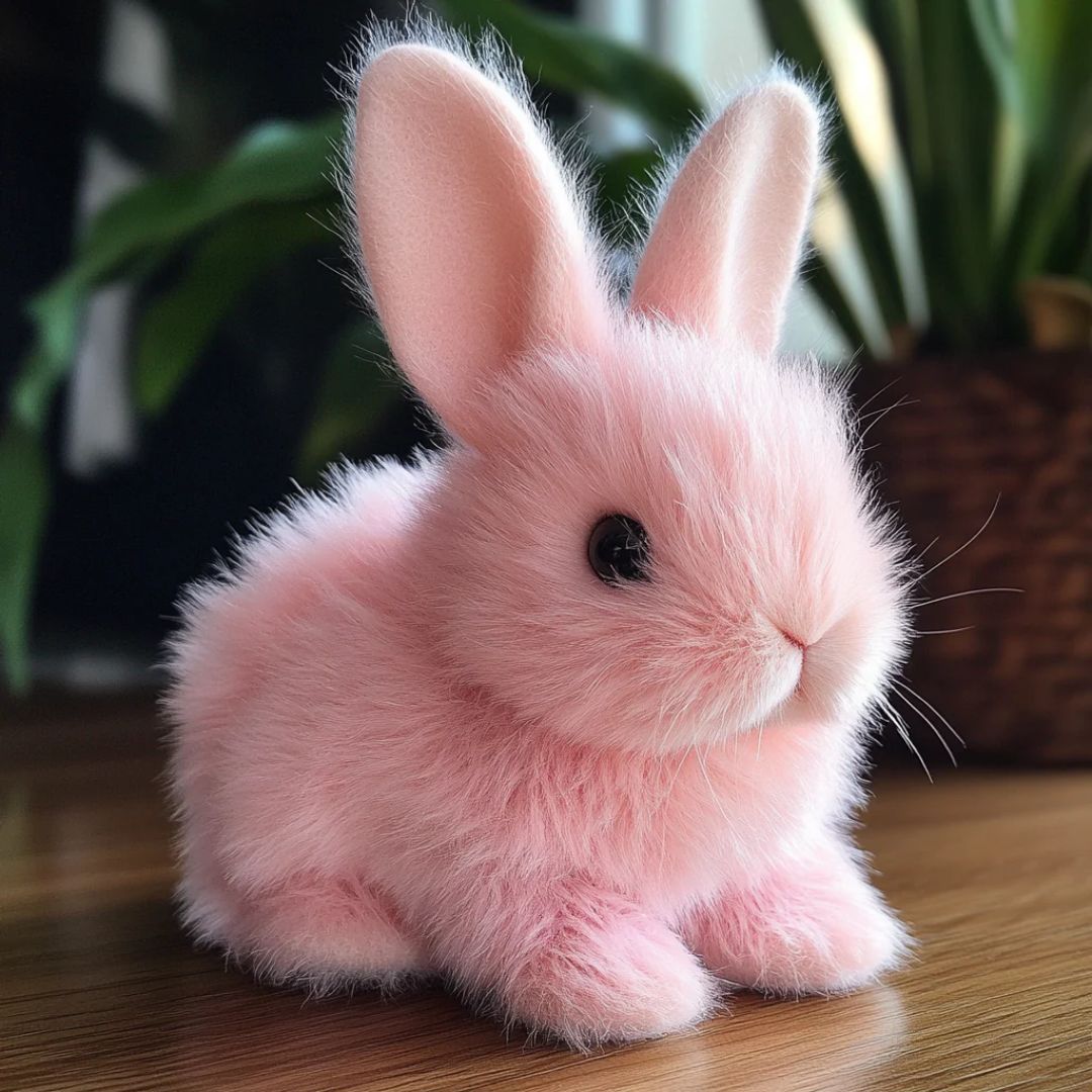 Conejo de Peluche Realista con Movimientos Suaves