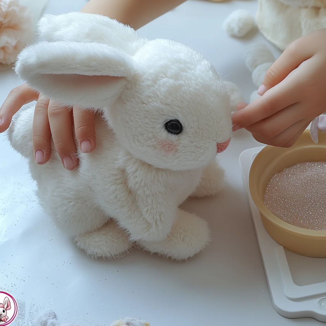Conejo de Peluche Realista con Movimientos Suaves