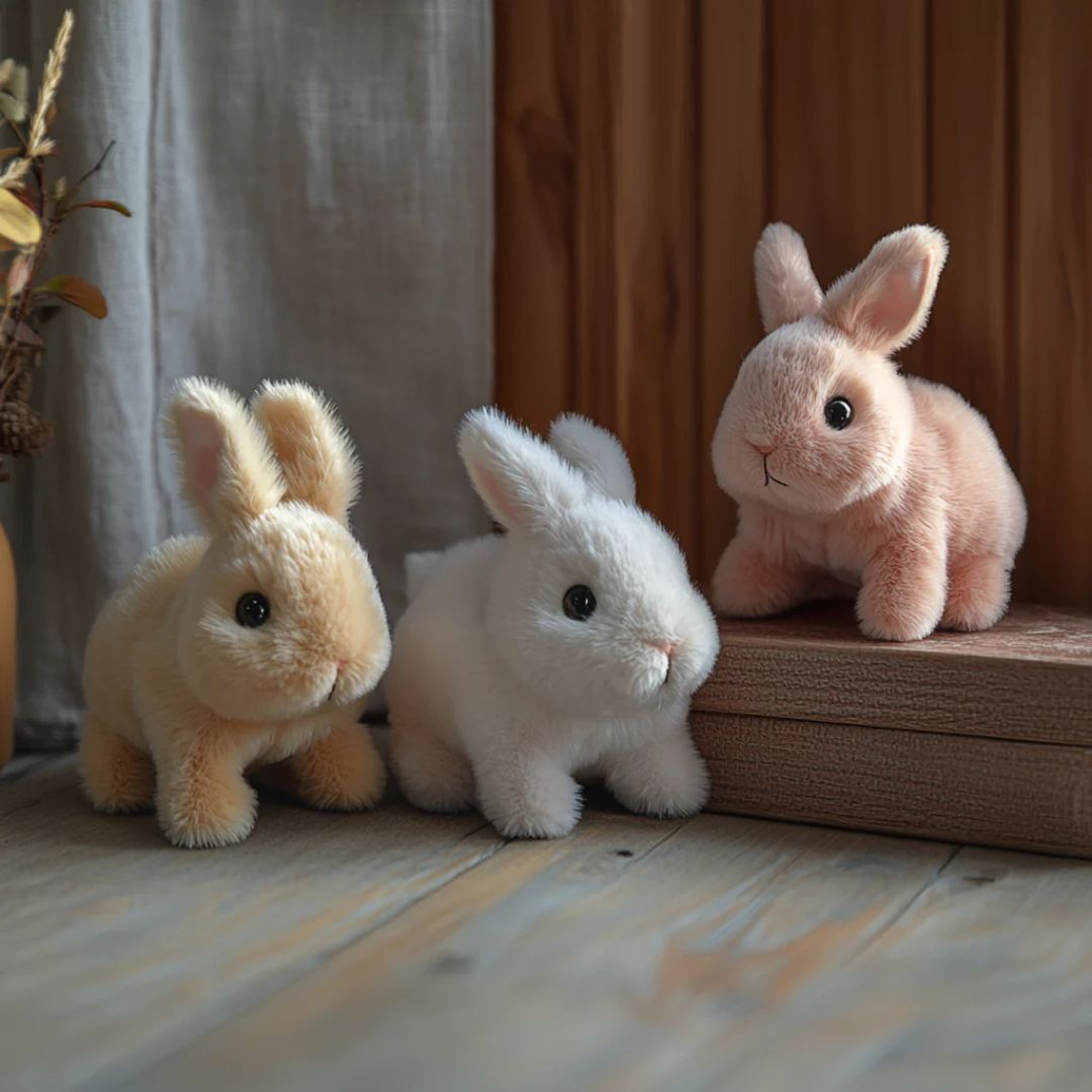 Conejo de Peluche Realista con Movimientos Suaves