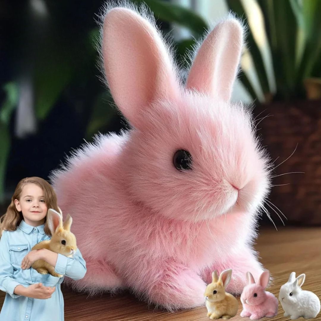 Conejo de Peluche Realista con Movimientos Suaves