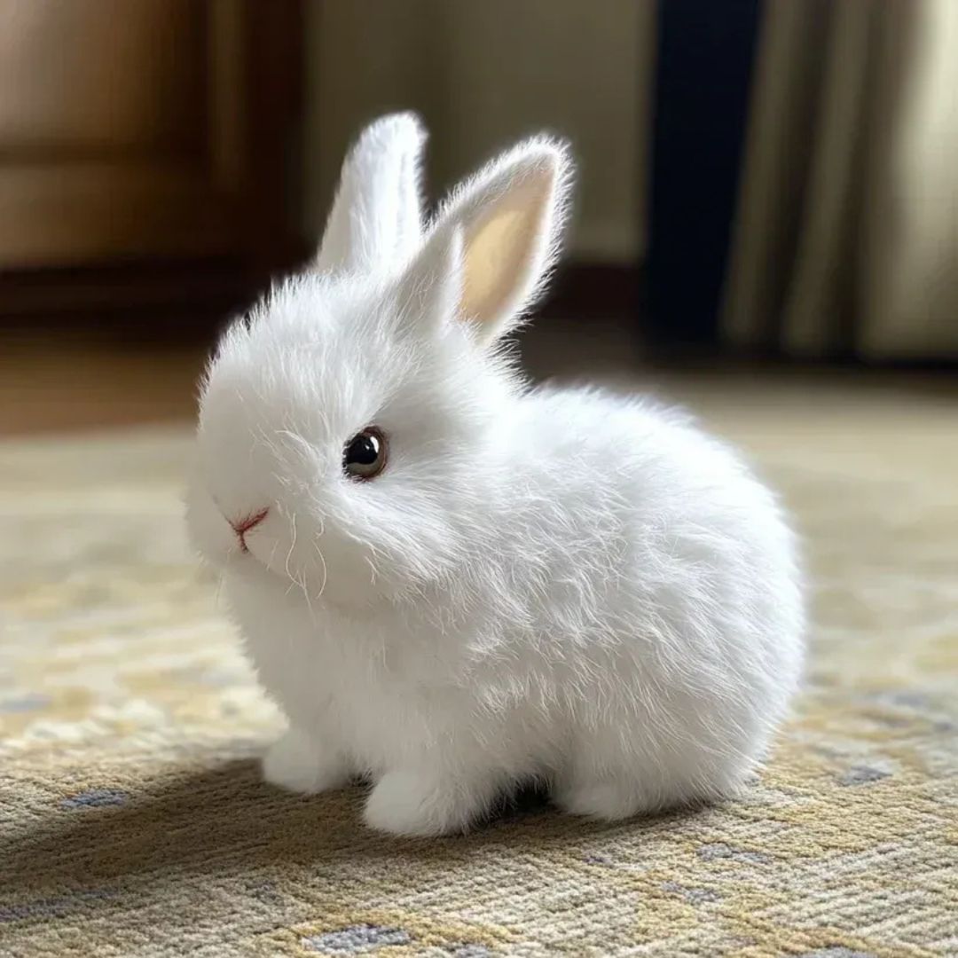 Conejo de Peluche Realista con Movimientos Suaves