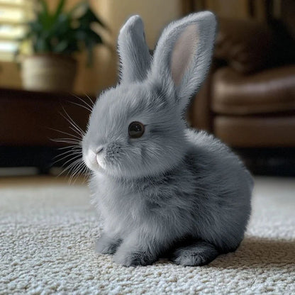 Conejo de Peluche Realista con Movimientos Suaves