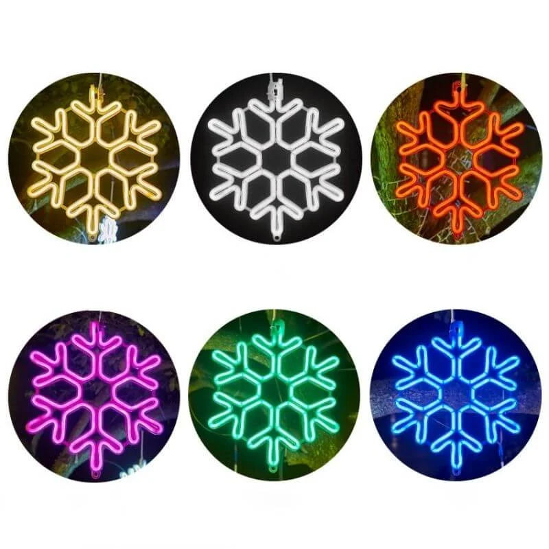 Luces LED Copos de Nieve Impermeables – Decoración Navideña Exterior Brillante y Eficiente