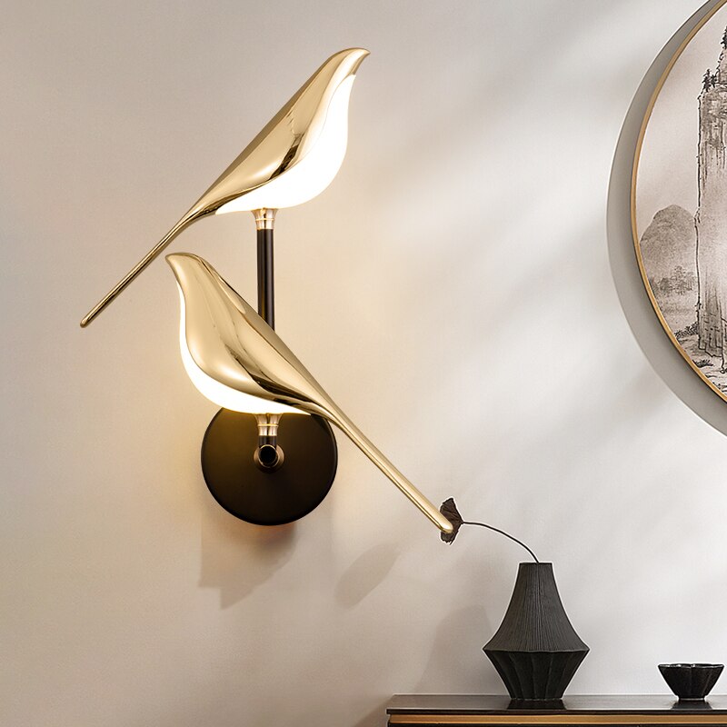 GlowFeather – Lámpara de Pared LED Moderna en Forma de Pájaro