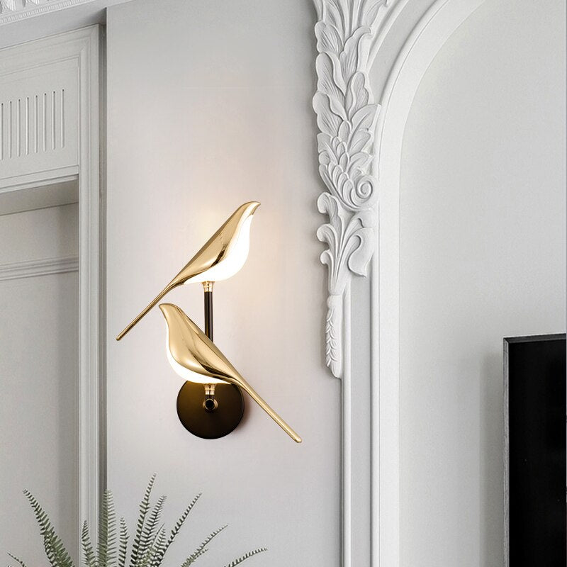 GlowFeather – Lámpara de Pared LED Moderna en Forma de Pájaro