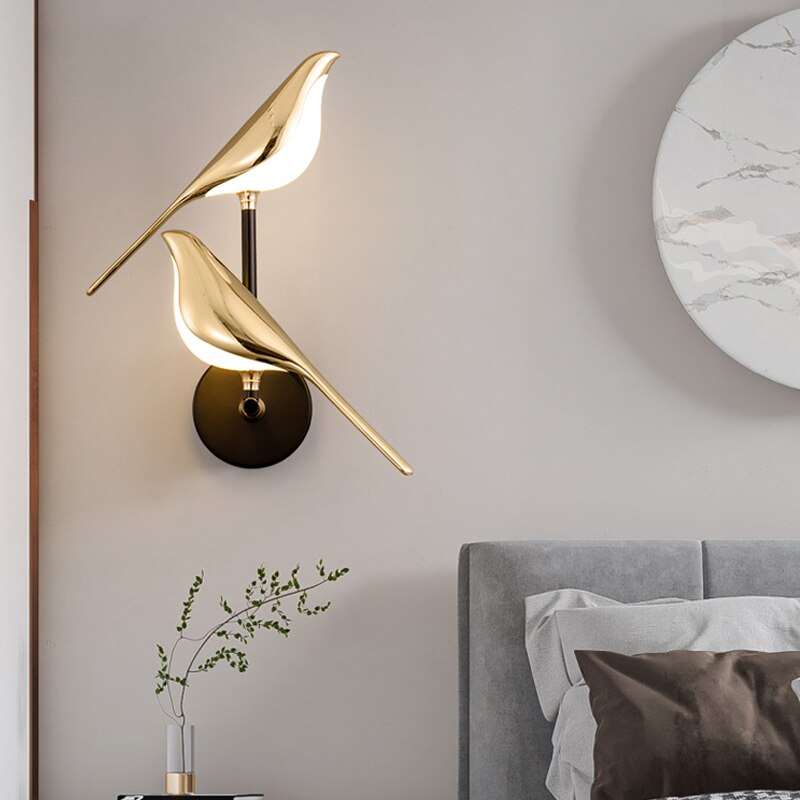GlowFeather – Lámpara de Pared LED Moderna en Forma de Pájaro