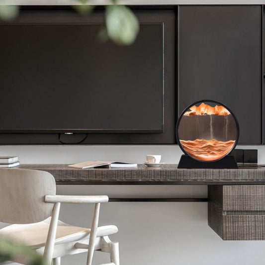 Arte de Arena 3D en Movimiento - Decoración Relajante de Vidrio