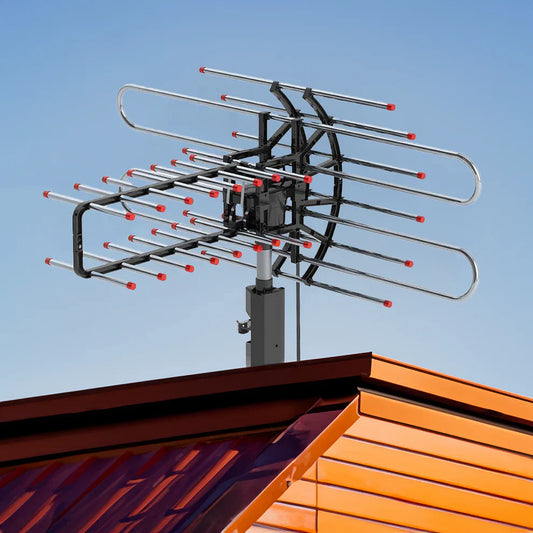 Antena de TV Exterior de Largo Alcance 500+ Millas con UHF/VHF/FM Radio