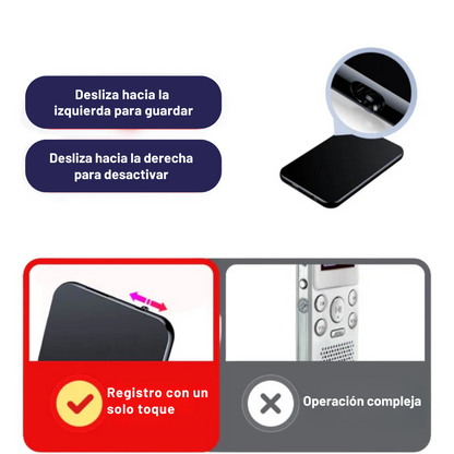 Mini Grabadora Espía HD 50h Discreta Profesional