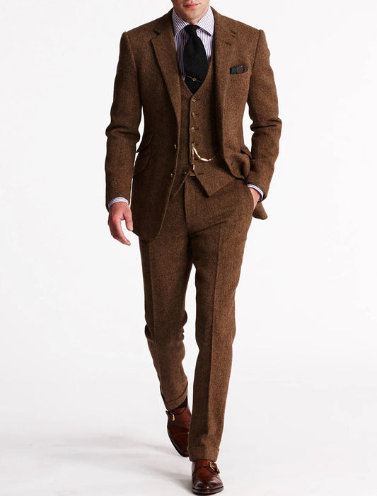 Traje Retro Vintage de 3 Piezas para Hombre