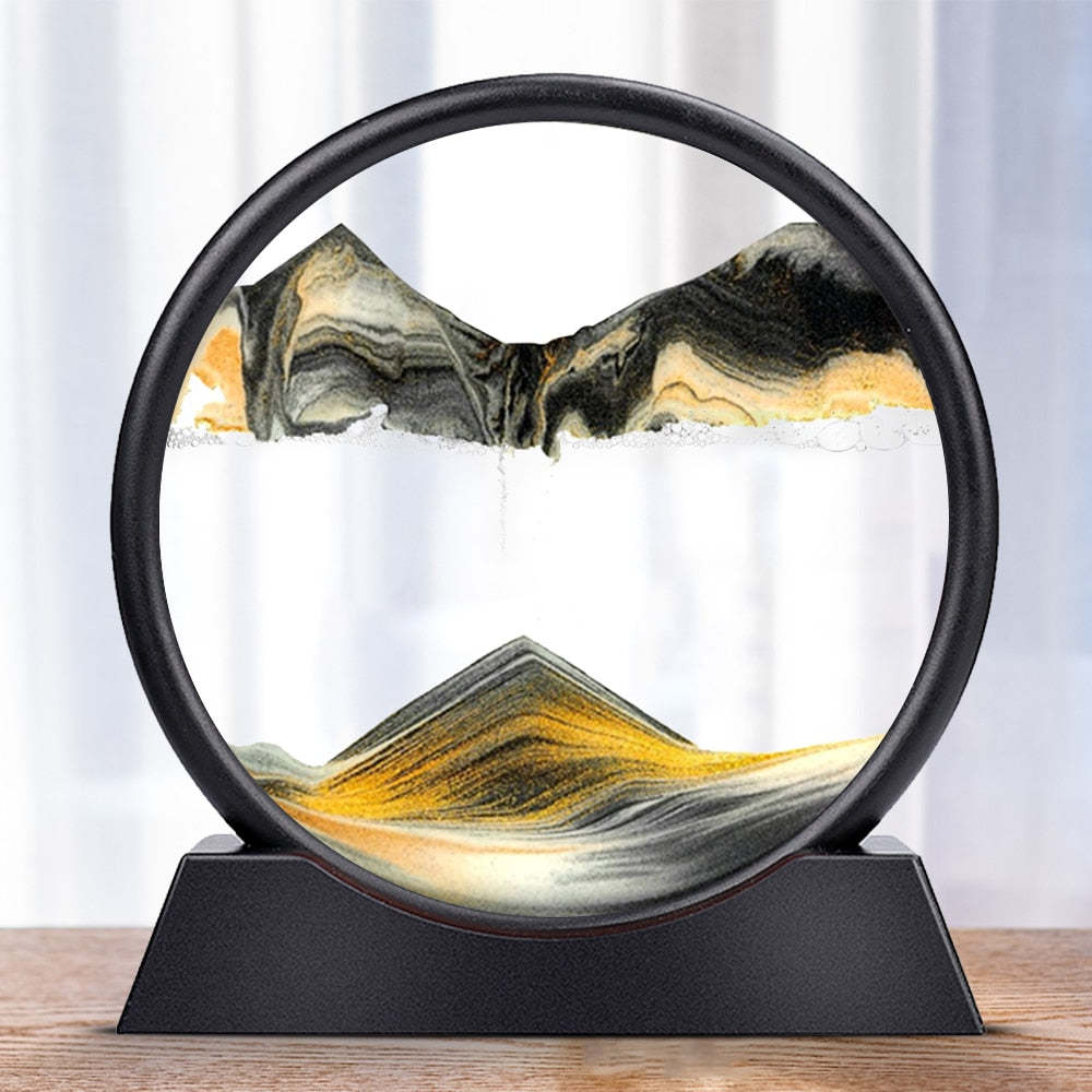 Arte de Arena 3D en Movimiento - Decoración Relajante de Vidrio