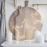 Luz de Estrella LED Navideña – Decoración Colgante con Marco Metálico Blanco