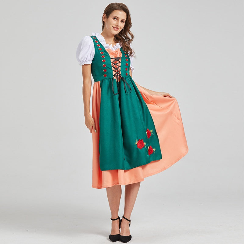 Vestido Midi Dirndl para Damas - Tejido Duradero - Elegante Traje para Oktoberfest