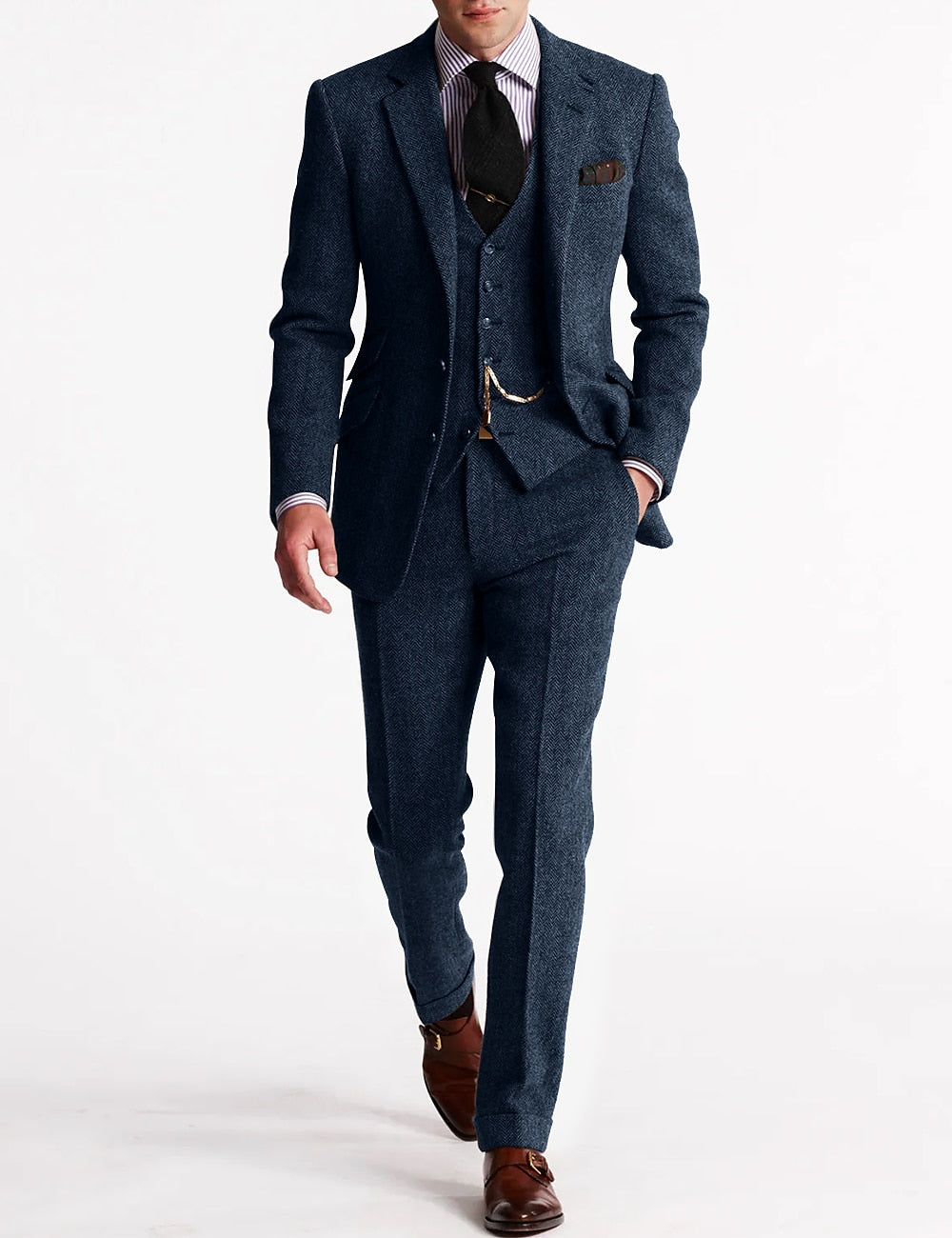 Traje Retro Vintage de 3 Piezas para Hombre
