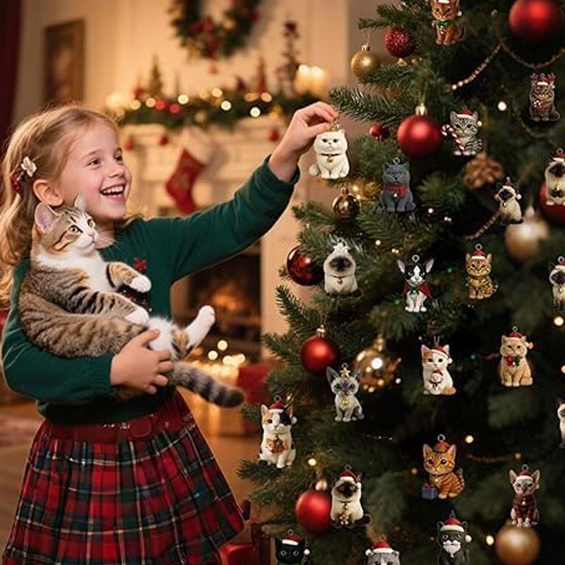 Calendario dell'Avvento KattenKerst – 24 Figure di Gatto in Acrilico per un Natale Pieno di Fascino Felino